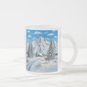 Snow Mountain Frosted Glass Mug