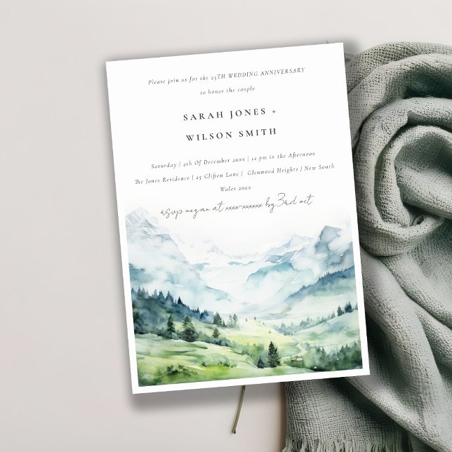 Snow Mountain Landscape Wedding Anniversary  Invitation (Creator Uploaded)