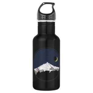 Snow mountain peak at night 532 ml water bottle