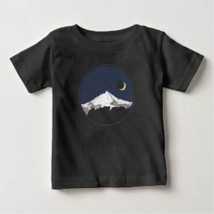 Snow mountain peak at night baby T-Shirt