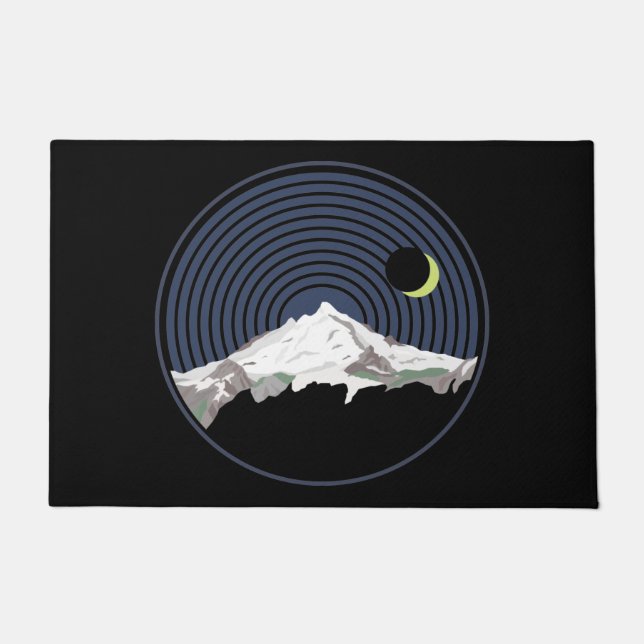 Snow mountain peak at night doormat (Front)