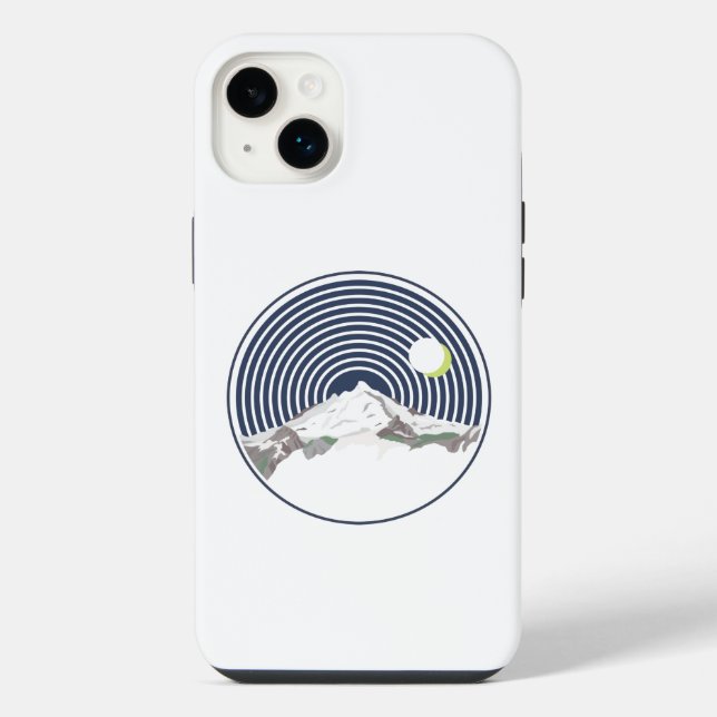 Snow mountain peak at night iPhone case (Back)