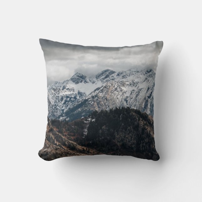 SNOW MOUNTAIN RANGE WALLPAPER CUSHION (Front)