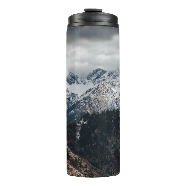 SNOW MOUNTAIN RANGE WALLPAPER THERMAL TUMBLER (Front)