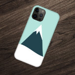 Snow Mountain Scandinavian Winter Minimalist Blue iPhone 15 Case<br><div class="desc">Simple,  stylish snow mountain iphone case with a trendy graphic illustration of a mountain in navy blue,  a white snowy peak and pale blue sky background in a minimalist 'scandi' scandinavian design style.</div>