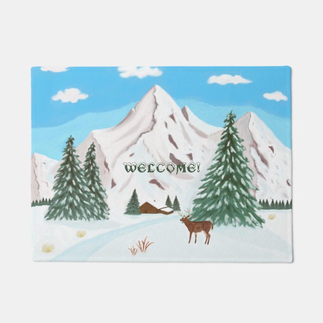 Snow Mountains Doormat (Front)