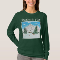 Snow Mountains Long-Sleeved Green T-Shirt