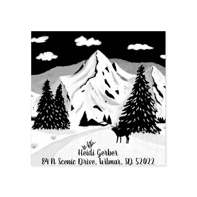 Snow Mountains Rubber Stamp (Imprint)