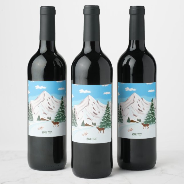 Snow Mountains Wine Label (Bottles)