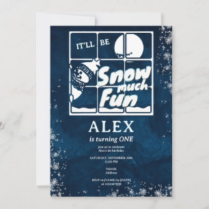 Snow Much Fun Any Age Snowman Winter Kids Birthday Invitation