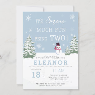 Snow much fun being TWO winter birthday invitation