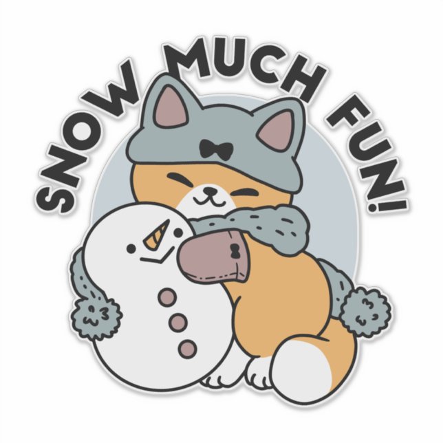Snow Much Fun Cat Winter Holiday Design (Front)