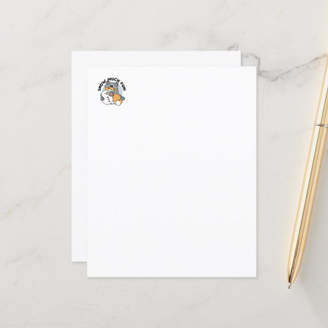 Snow Much Fun Cat Winter Holiday Design (Front/Back In Situ)