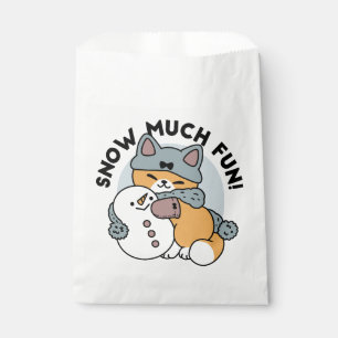 Snow Much Fun Cat Winter Holiday Design Favour Bags