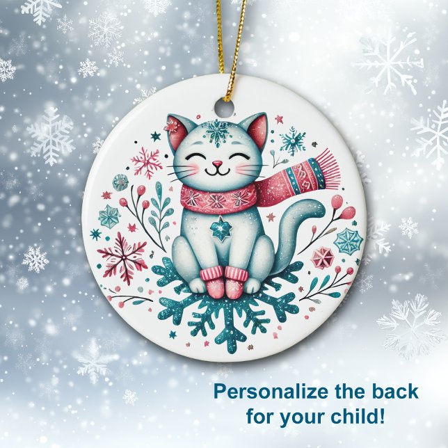Snow Much Fun Christmas Kitty Cat Ceramic Tree Decoration (Creator Uploaded)