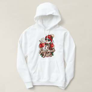 Snow Much Fun - Cool Retro Snowman with Hot Cocoa Hoodie