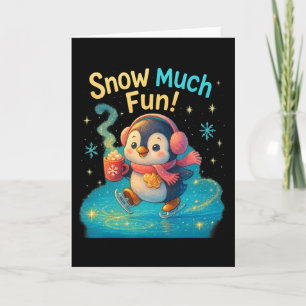 Snow Much Fun Cute Penguin Christmas Design  Card