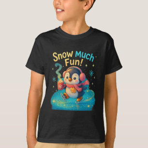 Snow Much Fun Cute Penguin Christmas Design T-Shirt