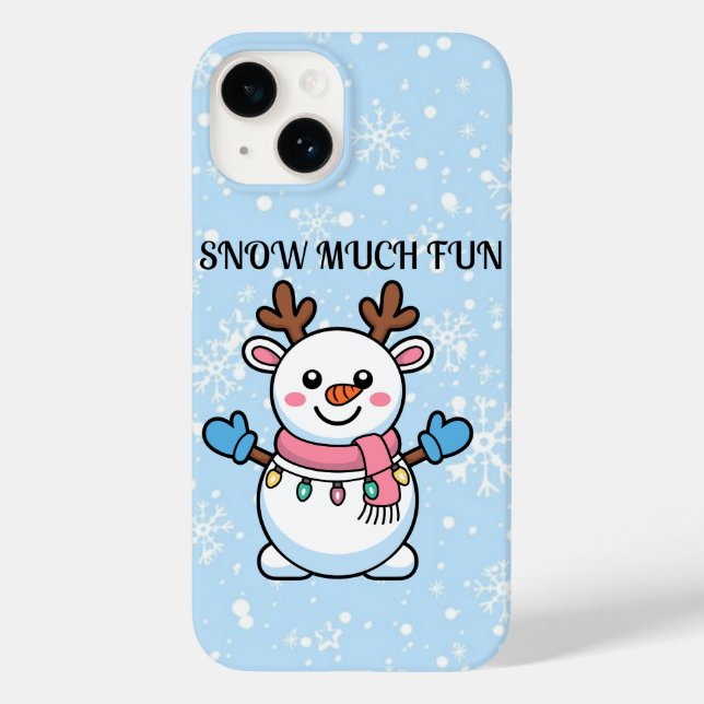 Snow Much Fun | Cute Snowman Phone Case (Back)