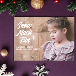 Snow Much Fun Kids Photo Christmas Holiday Card