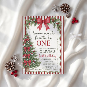 Snow Much Fun To Be One Christmas Birthday Invitation
