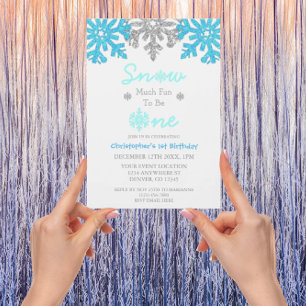 Snow Much Fun To Be One Winter 1st Birthday Invitation