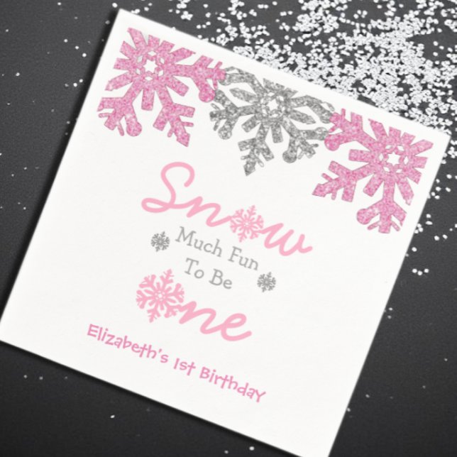 Snow Much Fun To Be One Winter 1st Birthday Napkin (Creator Uploaded)