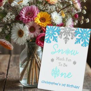 Snow Much Fun To Be One Winter 1st Birthday Pedestal Sign