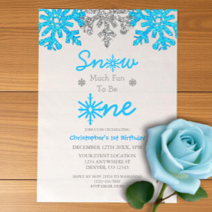 Snow Much Fun To Be One Winter 1st Birthday Vellum Invitations