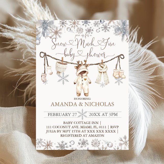 Snow Much Fun Winter Baby Shower Invitation (Creator Uploaded)