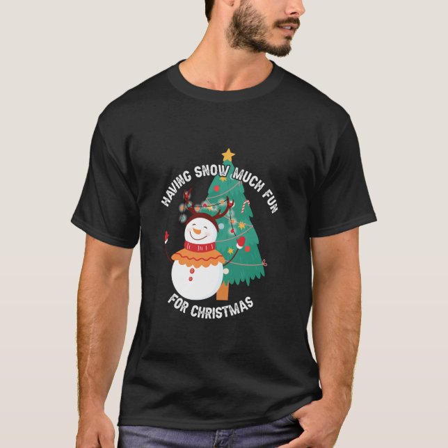 Snow Much Fun Xmas Winter Games Merry Christmas Sn T-Shirt (Front)