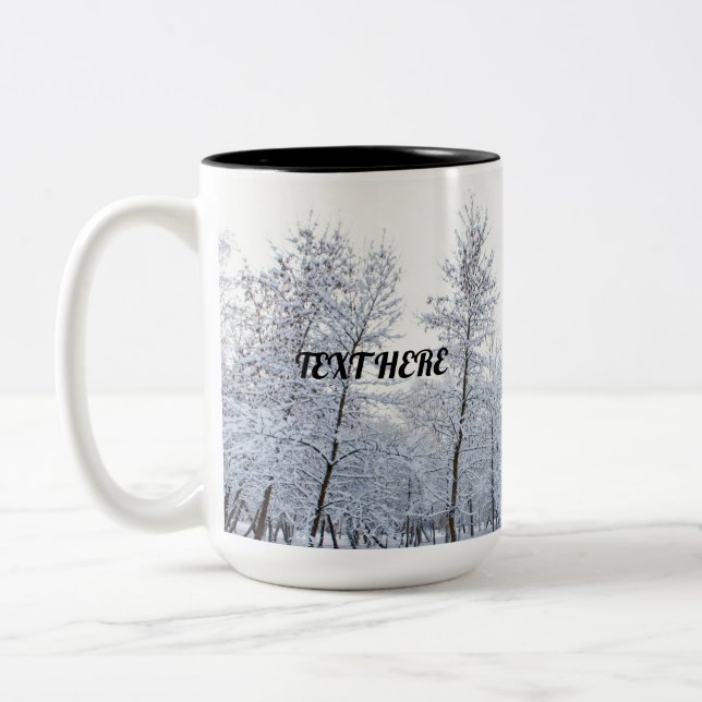 Snow Mug with custom message (Left)