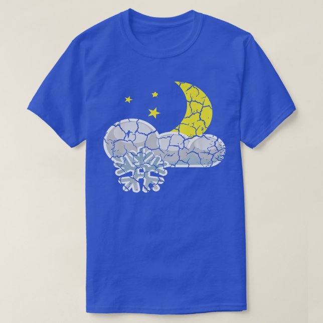 Snow Night Moon Distressed810 T-Shirt (Design Front)