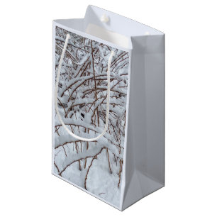Snow on a Raspberry Patch --- Small Gift Bag