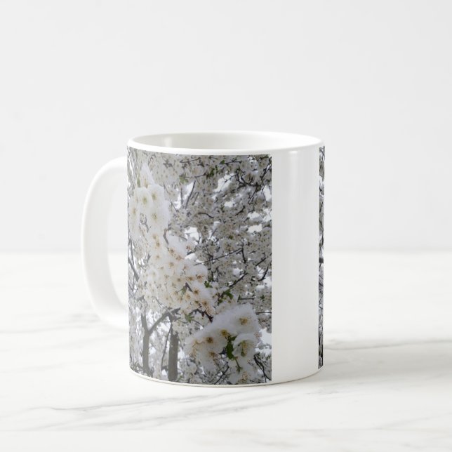 Snow on Blossoms Coffee Mug (Front Left)