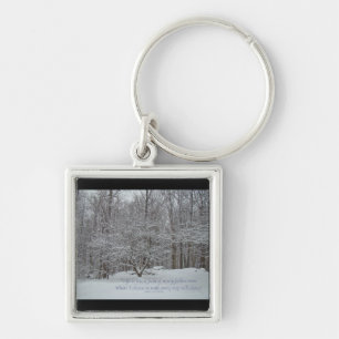 Snow on Dogwood Tree Quote Denis Waitley Key Ring