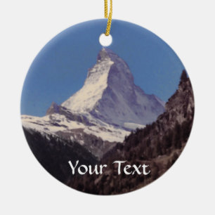 Snow on Matterhorn Mountain Hanging Ornament