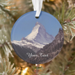 Snow on Matterhorn Mountain Hanging Ornament