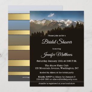 Snow on Mountain Winter Bridal Shower Invitation
