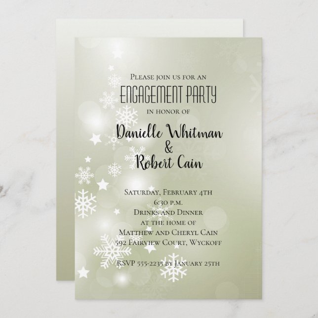 Snow on Sage Elegant Abstract Watercolor (Front/Back)