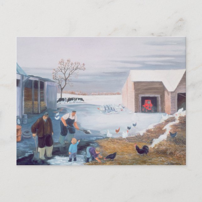 Snow on the Farm Postcard (Front)