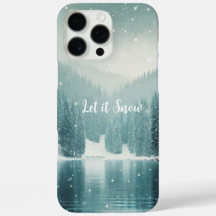 Snow on the winter, mountain lake iPhone 16 pro max case