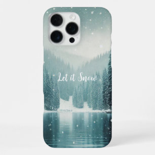 Snow on the winter, mountain lake iPhone 16 pro max case