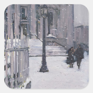 Snow outside St. Paul's 2009 Square Sticker