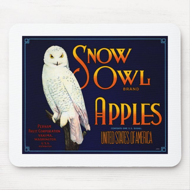 Snow Owl Apples Mouse Mat (Front)