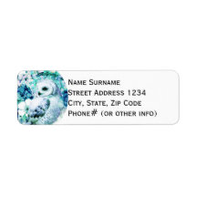 Snow Owl Dreamcatcher Green and Teal Blue Floral