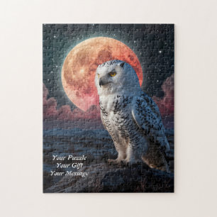 Snow Owl of Wisdom Jigsaw Puzzle