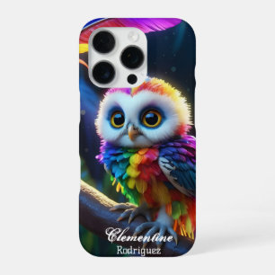 Snow Owl Rainbow Tropical Owl iPhone 16 Pro Case