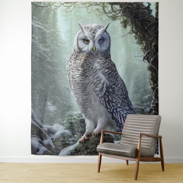 Snow Owl Tapestry (In Situ)