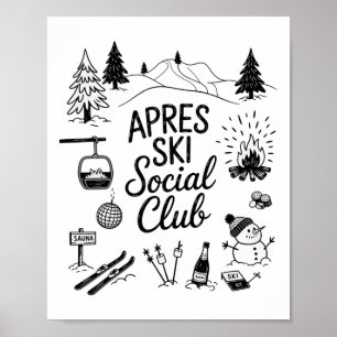 Snow Party A Pres Ski Social Club Skiing Winter Vi Poster